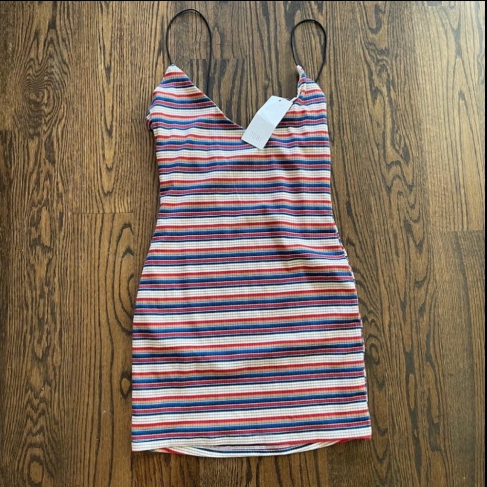 Tobi Striped Multicolor Bodycon Mini Dress - Picture 2 of 2
